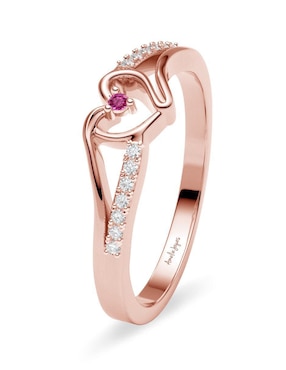 Anillo de corazón Amelie Joyas 14 k de oro zirconia brillante