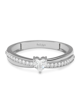 Anillo de corazón Amelie Joyas 14 k de oro zirconia brillante