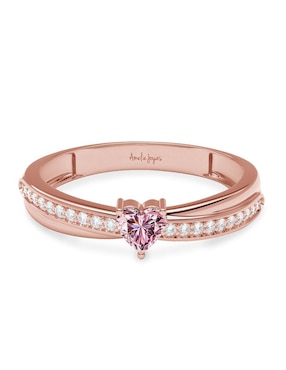Anillo de corazón Amelie Joyas 14 k de oro zirconia brillante