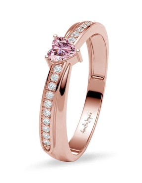 Anillo de corazón Amelie Joyas 14 k de oro zirconia brillante