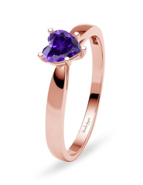 Anillo de corazón Amelie Joyas 14 k de oro zirconia brillante