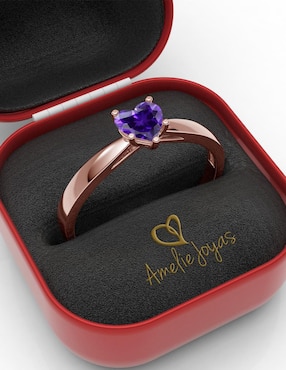 Anillo de corazón Amelie Joyas 14 k de oro zirconia brillante