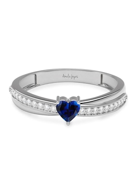 Anillo de corazón Amelie Joyas 14 k de oro zirconia brillante