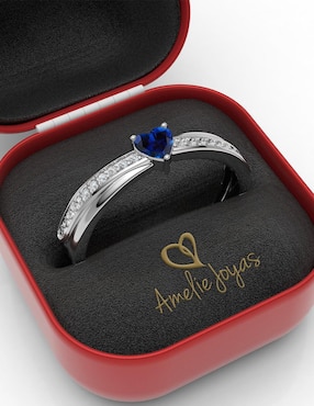 Anillo de corazón Amelie Joyas 14 k de oro zirconia brillante