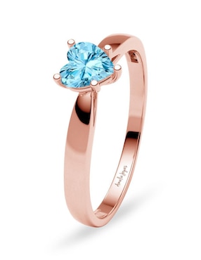 Anillo de corazón Amelie Joyas 14 k de oro zirconia brillante