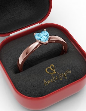 Anillo de corazón Amelie Joyas 14 k de oro zirconia brillante