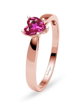 Anillo de corazón Amelie Joyas 14 k de oro zirconia brillante