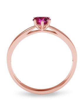 Anillo de corazón Amelie Joyas 14 k de oro zirconia brillante