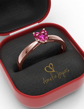 Anillo de corazón Amelie Joyas 14 k de oro zirconia brillante