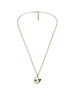 Collar con dije de mariposa Ocean Heart Pretty de baño de oro 18 K