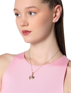 Collar con dije de mariposa Ocean Heart Pretty de baño de oro 18 K