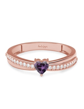 Anillo de corazón Amelie Joyas 14 k de oro zirconia brillante