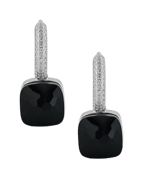 Aretes cuadrados Gladkova Joyería de plata P 925 ónix
