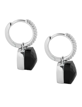 Aretes cuadrados Gladkova Joyería de plata P 925 ónix