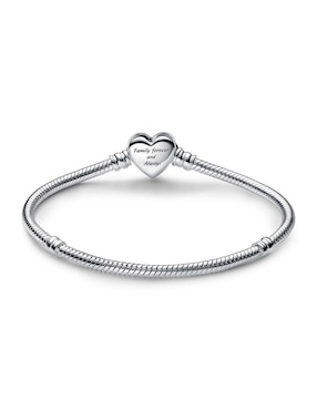 Brazalete Pandora de plata con zirconia cúbica p 925 con acabado pulido