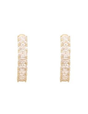 Aretes Huggies Redondos Oro Angelus Zirconia