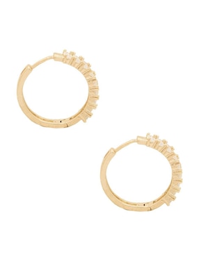 Aretes redondos Oro Angelus con acabado brillante zirconia