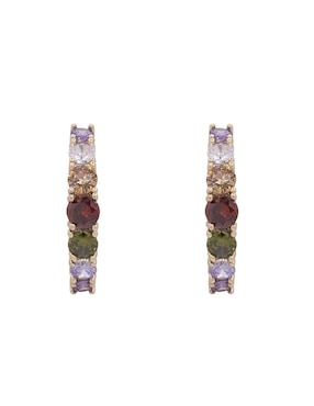 Aretes redondos Oro Angelus con acabado brillante zirconia