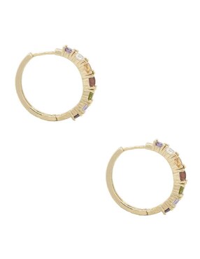 Aretes redondos Oro Angelus con acabado brillante zirconia