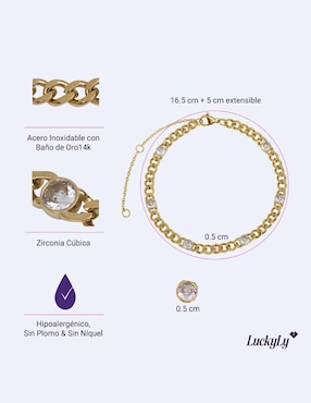 Pulsera Luckyly de baño de oro