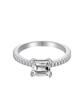 Anillo Rectangular Gladkova Joyería Edasich P 925 De Plata Zirconia