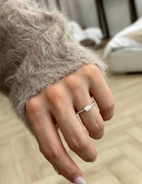 Anillo rectangular Gladkova Joyería Edasich P 925 de plata zirconia brillante