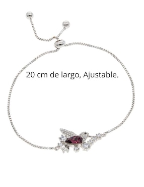 Brazalete Mayfer Joyería de plata con cristal austriaco p 925 Mayfer Colibri con acabado brillante