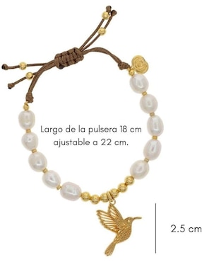 Brazalete Ablime Joyería con perla Colibrí