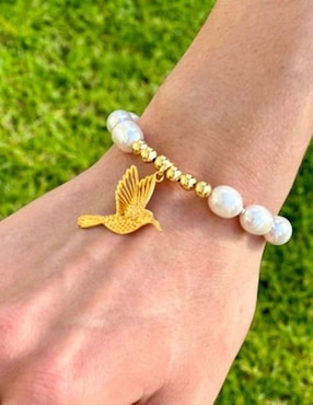 Brazalete Ablime Joyería con perla Colibrí