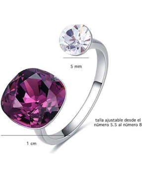 Anillo Mayfer Joyería Roma cristal brillante