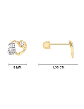 Broqueles de corazón Oro Angelus de oro con acabado brillante zirconia