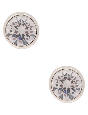 Aretes Cortos Redondos Napier Con Acabado Brillante Zirconia