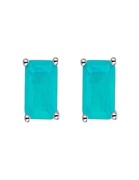 Broqueles Rectangulares Gladkova Joyería De Plata P 925 Acabado Baño Rodio Turmalina