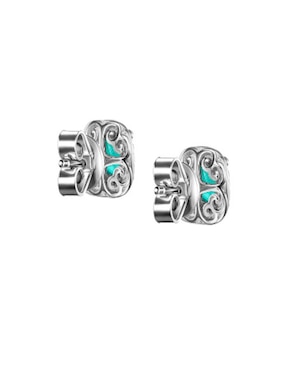 Broqueles circulares Gladkova Joyería de plata P 925 con acabado baño rodio turmalina