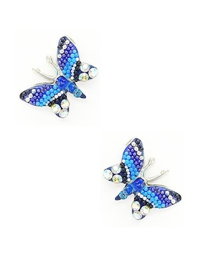 Aretes y collar de mariposa Zvezda de plata P 925 cristal