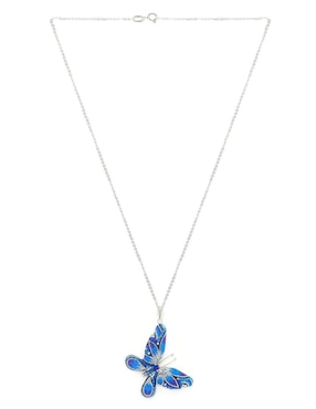 Aretes y collar de mariposa Zvezda de plata P 925 cristal