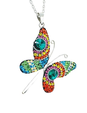 Aretes y collar de mariposa Zvezda de plata P 925 cristal