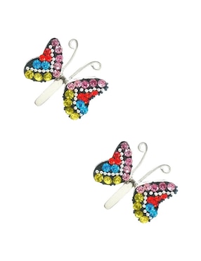 Aretes y collar de mariposa Zvezda de plata P 925 cristal