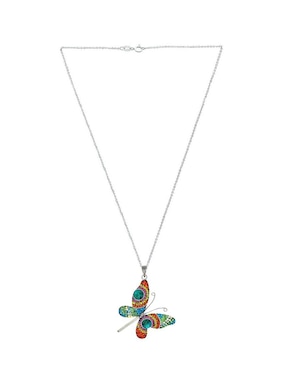 Aretes y collar de mariposa Zvezda de plata P 925 cristal