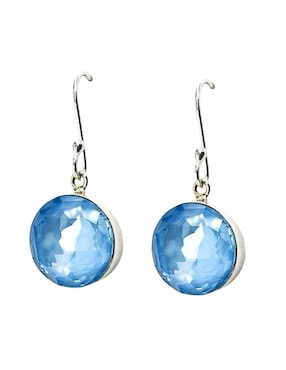 Aretes y collar redondos Zvezda Rivoli de plata P 925 cristal