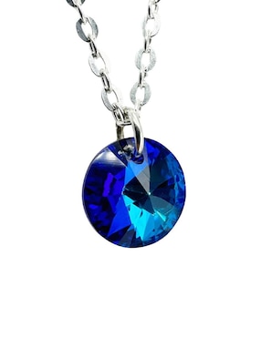 Aretes y collar redondos Zvezda Xilion de plata P 925 cristal