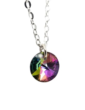 Aretes y collar redondos Zvezda Xilion de plata P 925 cristal
