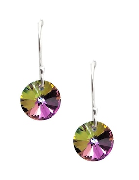 Aretes y collar redondos Zvezda Xilion de plata P 925 cristal