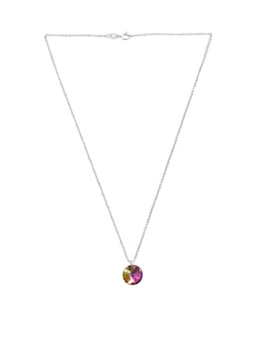 Aretes y collar redondos Zvezda Xilion de plata P 925 cristal