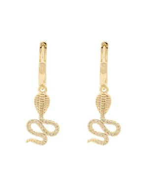 Aretes de serpiente Oro Angelus con acabado brillante zirconia