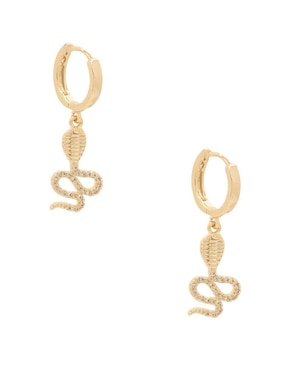 Aretes de serpiente Oro Angelus con acabado brillante zirconia