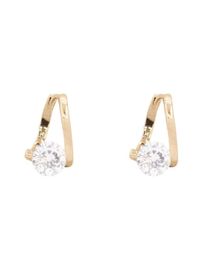 Aretes redondos Oro Angelus con acabado brillante zirconia