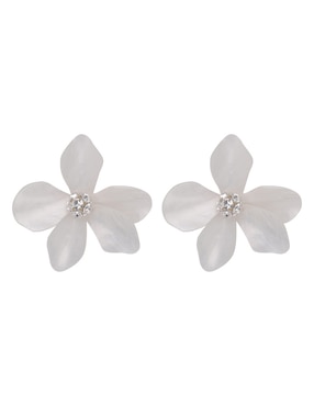 Aretes Cortos De Flor Nine West Spring Florals Acabado Brillante