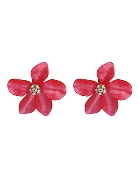 Aretes Cortos De Flor Nine West Spring Florals Acabado Brillante Cristal