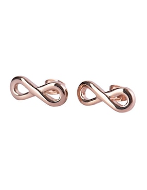 Aretes de infinito Luckyly con acabado baño de oro